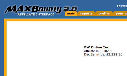 MaxBounty Earnings